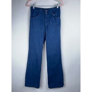 Vintage 70s Levi's Flare Jeans Orange Tab Bell Bottom Elastic Waist Talon Zipper